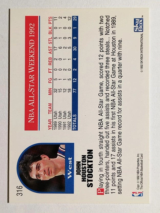 1992-93 Hoops #316 John Stockton AS