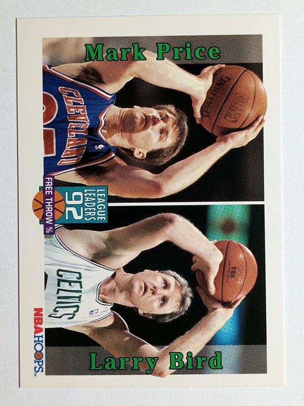1992-93 Hoops #322 Free Throw Percent/League Leaders/Mark Price/Larry Bird