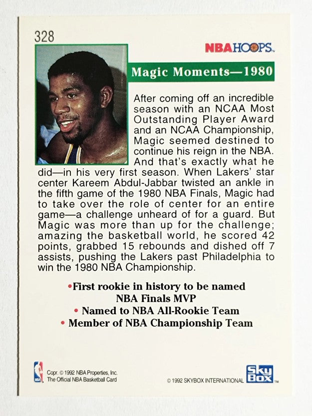 1992-93 Hoops #328 Magic Moments 1980
