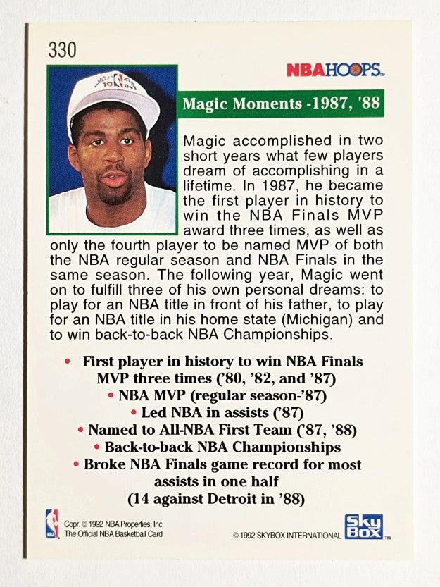 1992-93 Hoops #330 Magic Moments 87 and 88