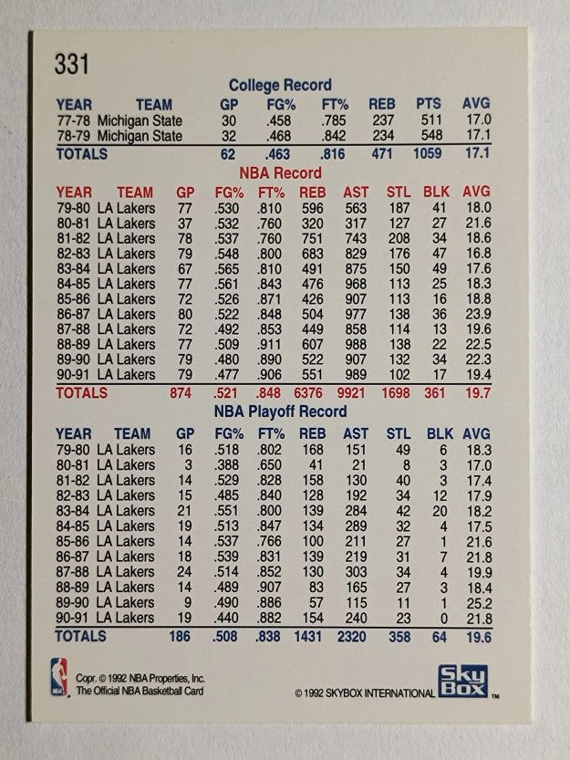 1992-93 Hoops #331 Magic Numbers