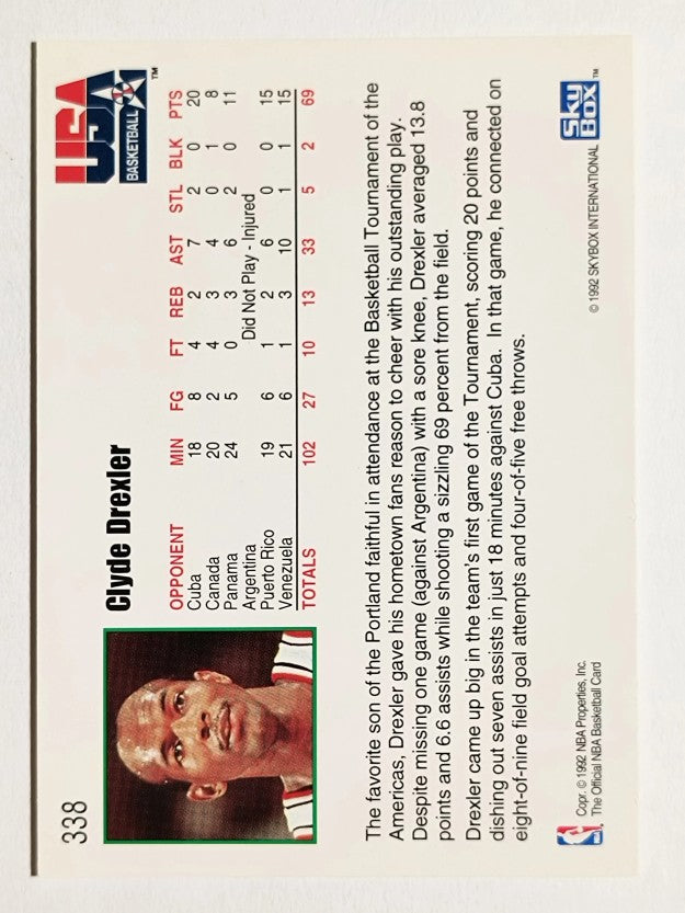 1992-93 Hoops #338 Clyde Drexler USA