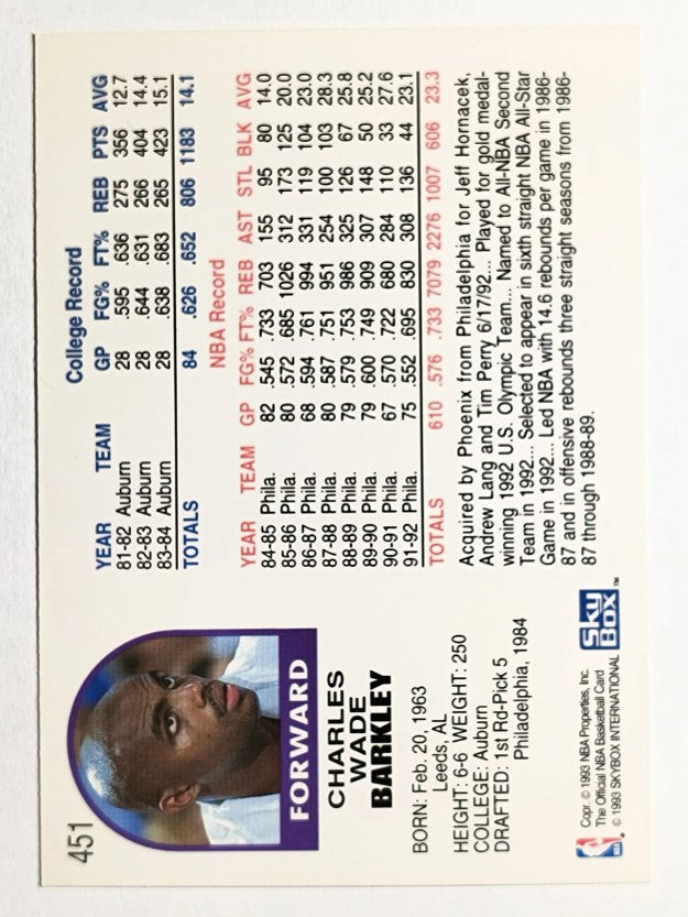 1992-93 Hoops #451 Charles Barkley