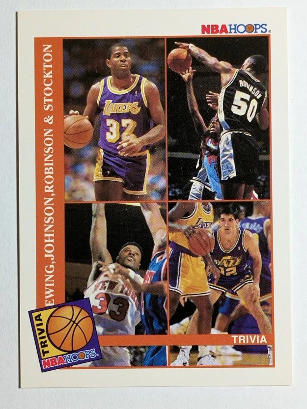 1992-93 Hoops #485 Magic Johnson/David Robinson/Patrick Ewing/Stockton (EXMT)
