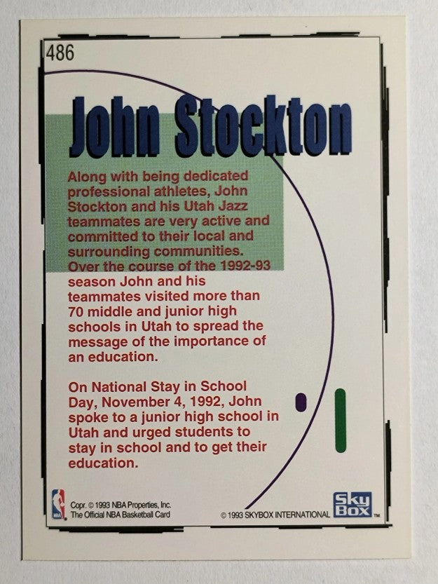 1992-93 Hoops #486 John Stockton STAY