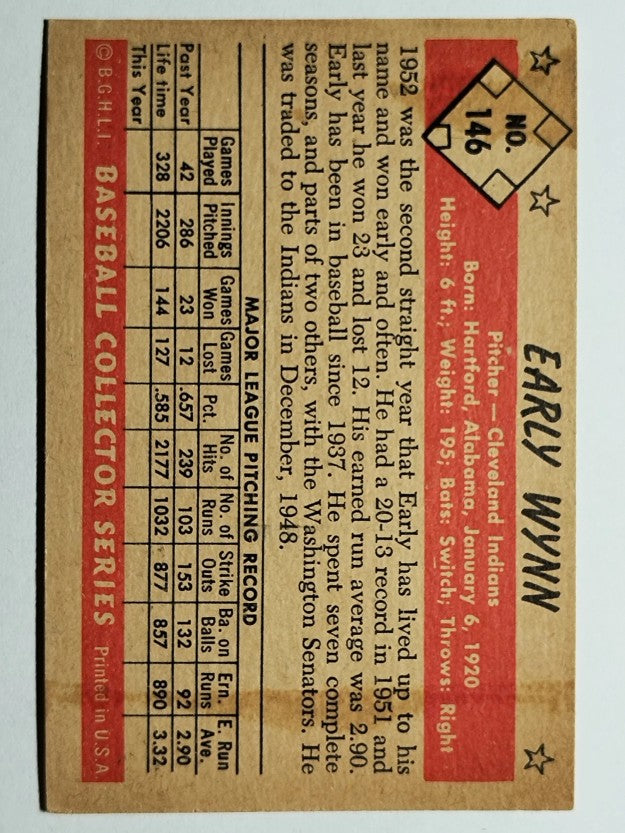 1953 Bowman Color #146 Early Wynn (VGEX)
