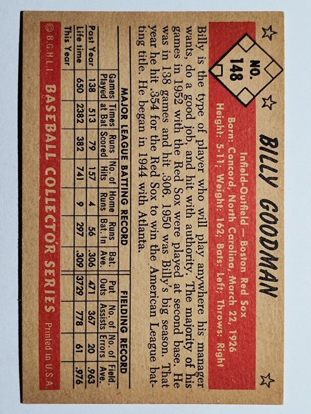 1953 Bowman Color #148 Billy Goodman (EX)