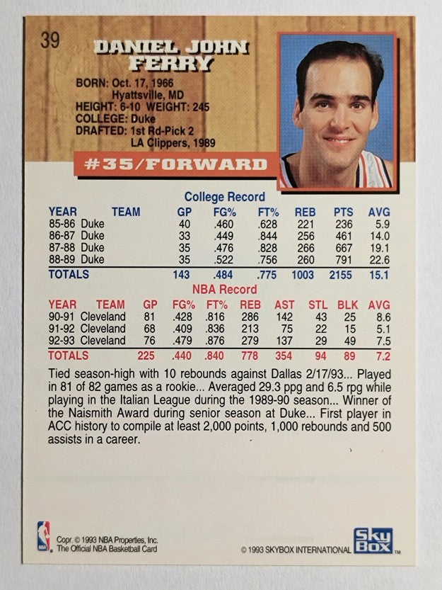 1993-94 Hoops Fifth Anniversary Gold #39 Danny Ferry