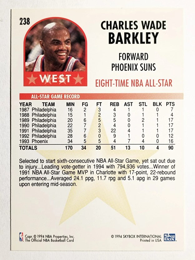 1994-95 Hoops #238 Charles Barkley AS