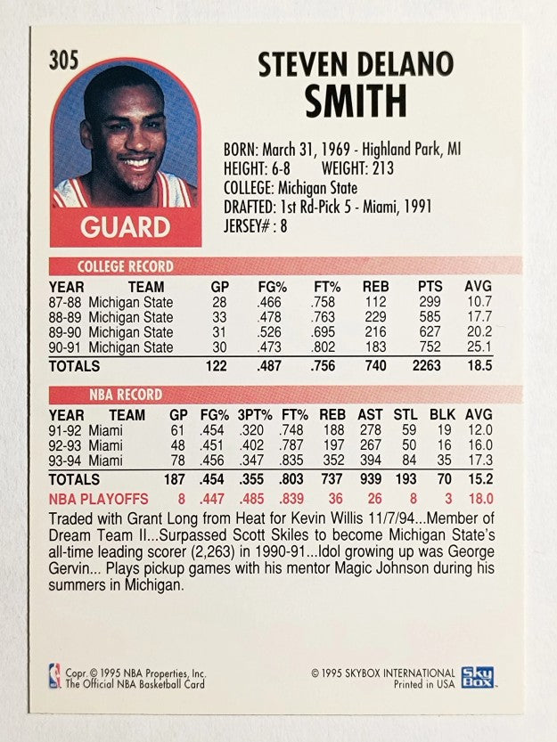 1994-95 Hoops #305 Steve Smith