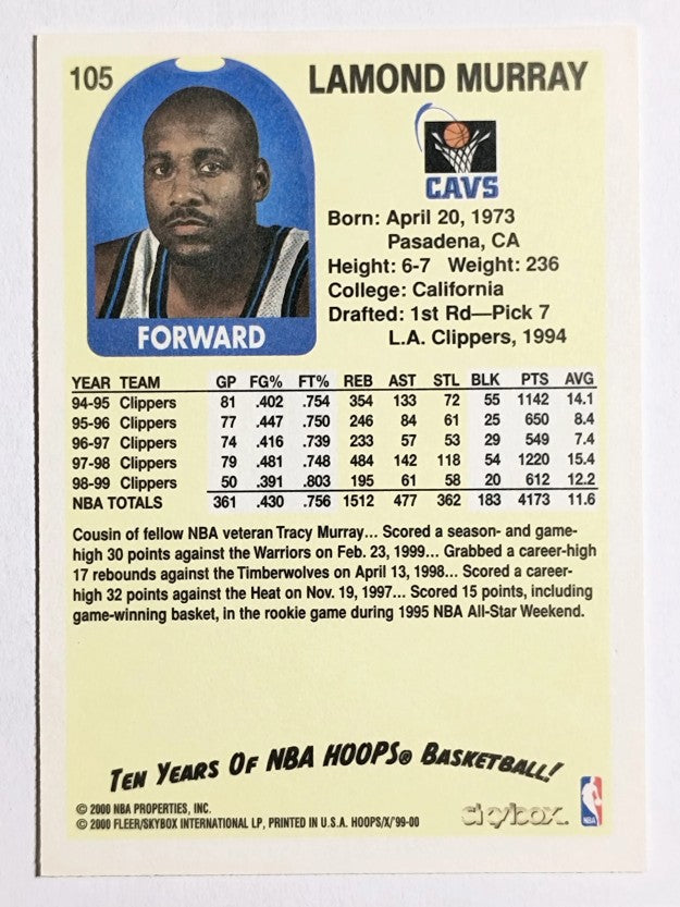1999-00 Hoops Decade #105 Lamond Murray
