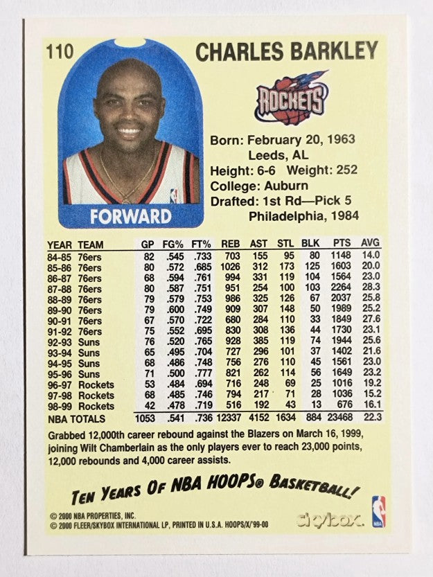1999-00 Hoops Decade #110 Charles Barkley