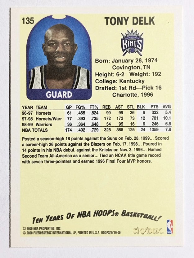 1999-00 Hoops Decade #135 Tony Delk
