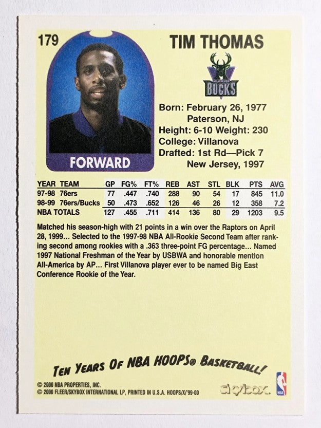 1999-00 Hoops Decade #179 Tim Thomas