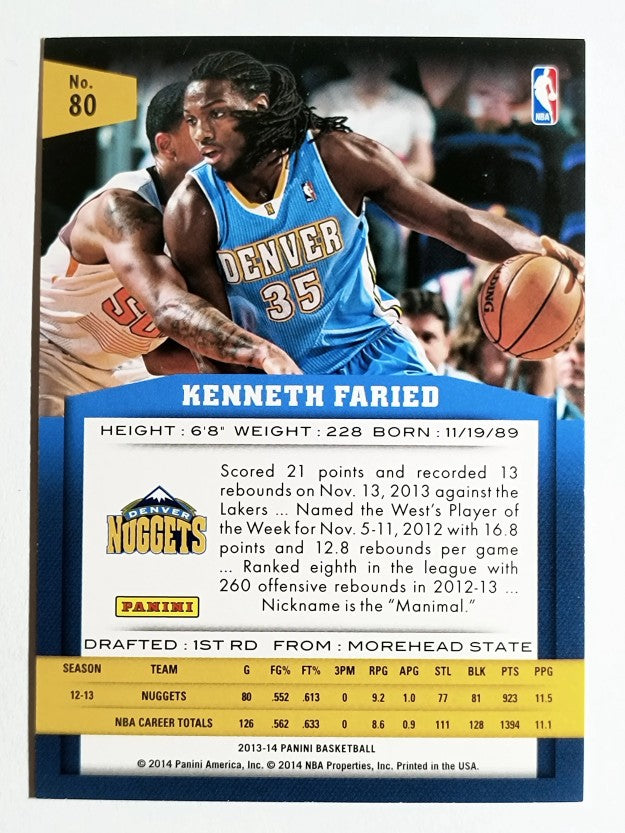 2013-14 Panini #80 Kenneth Faried