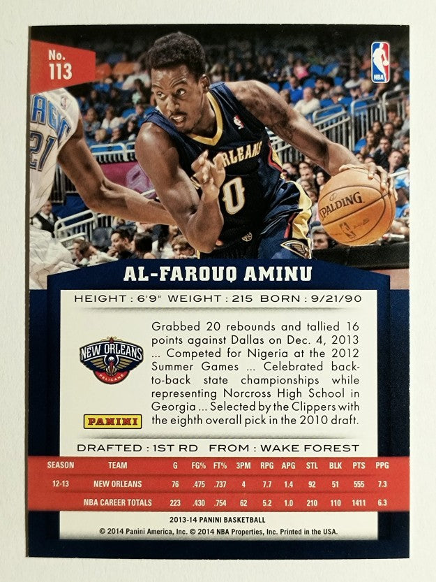 2013-14 Panini #113 Al-Farouq Aminu