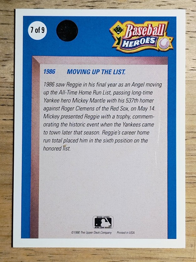 1990 Upper Deck Jackson Heroes #7 Reggie Jackson