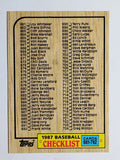1987 Topps #792 Checklist 661-792