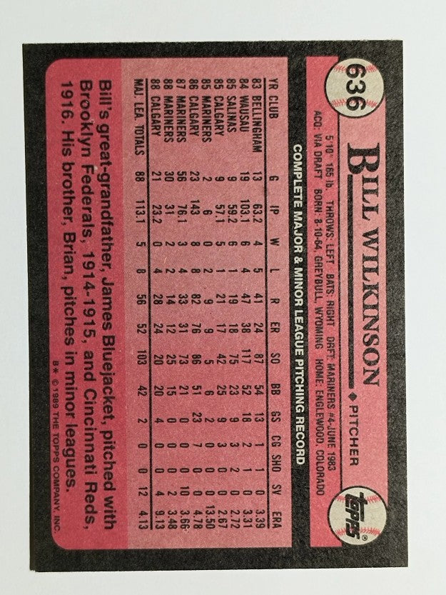 1989 Topps #636 Bill Wilkinson