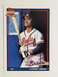 1991 Topps #306A Lonnie Smith ERR/136 games in '90