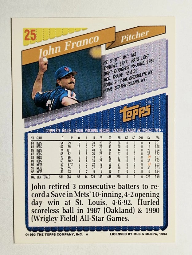 1993 Topps #25 John Franco