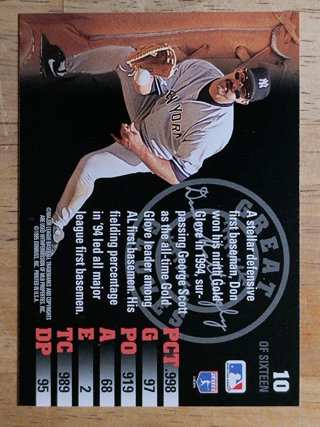 1995 Leaf Great Gloves #10 Don Mattingly