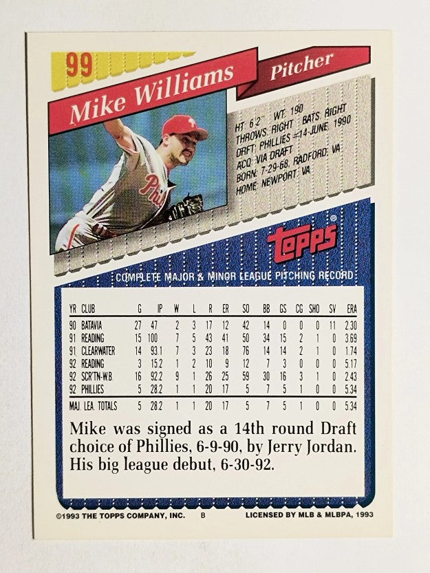 1993 Topps #99 Mike Williams