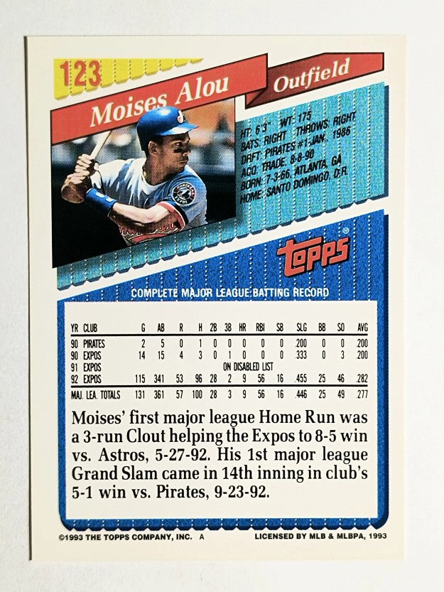 1993 Topps #123 Moises Alou