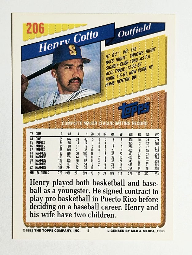 1993 Topps #206 Henry Cotto