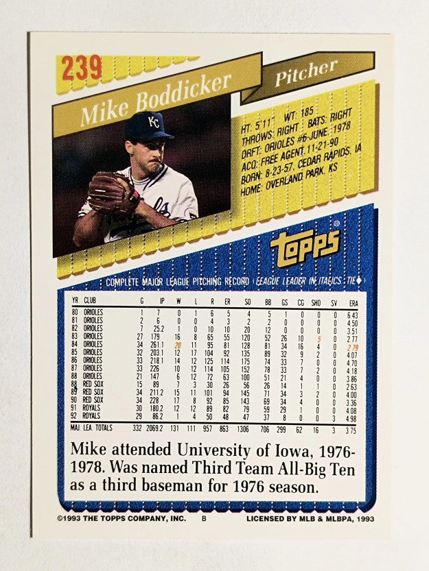 1993 Topps #239 Mike Boddicker