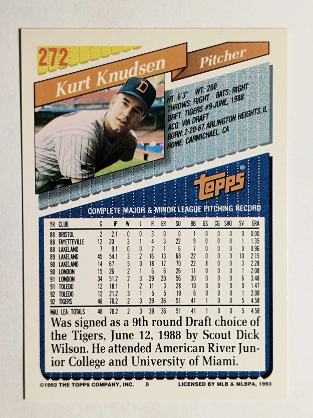 1993 Topps #272 Kurt Knudsen