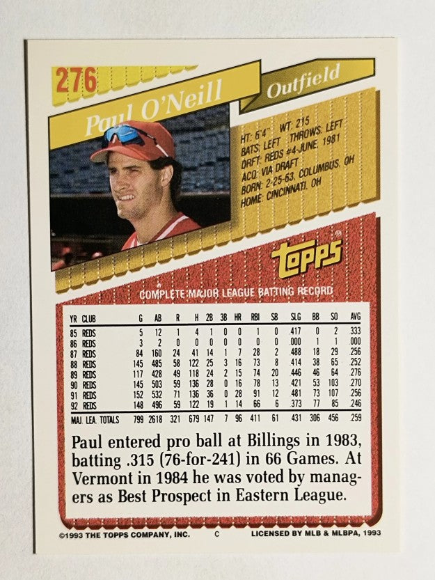 1993 Topps #276 Paul O'Neill