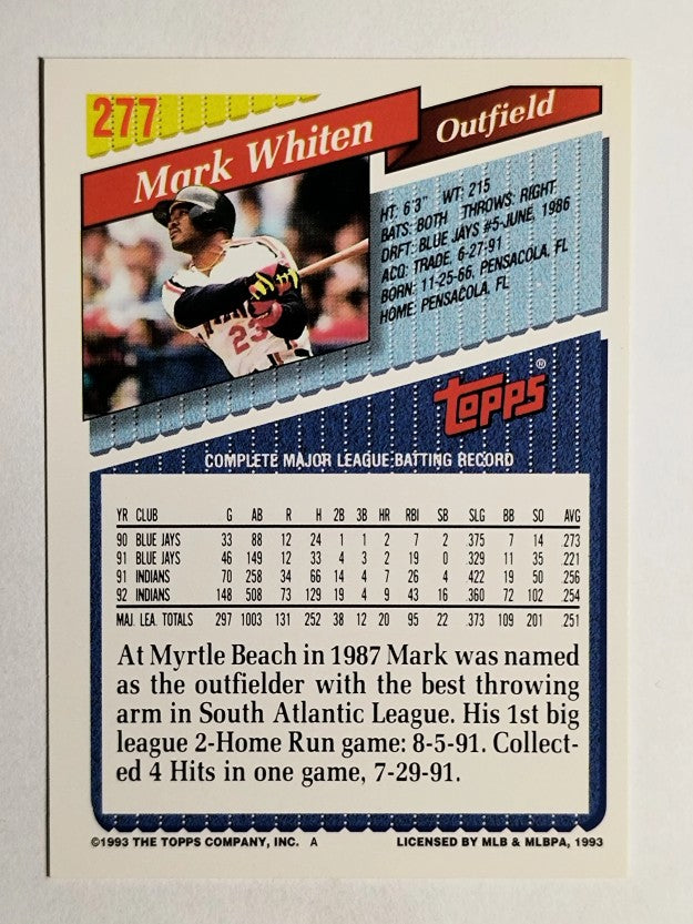 1993 Topps #277 Mark Whiten