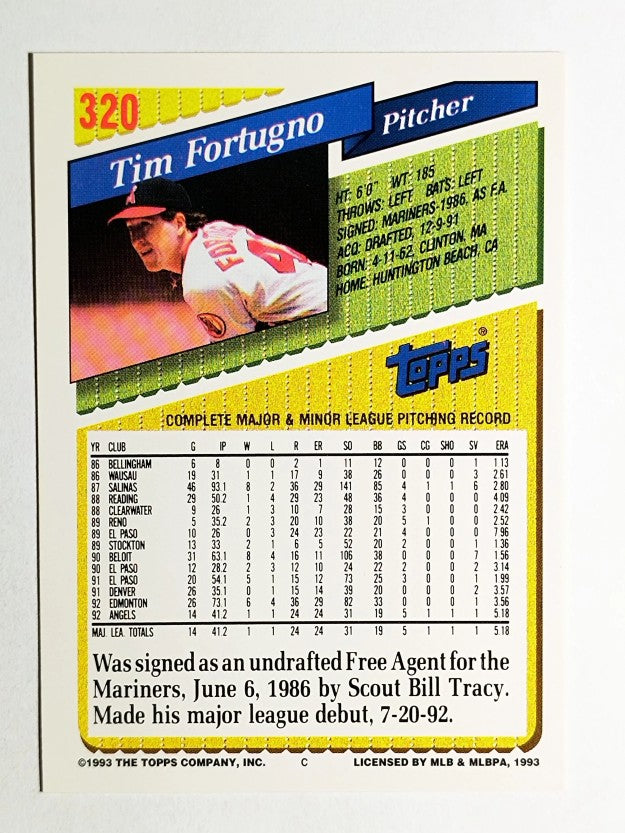 1993 Topps #320 Tim Fortugno