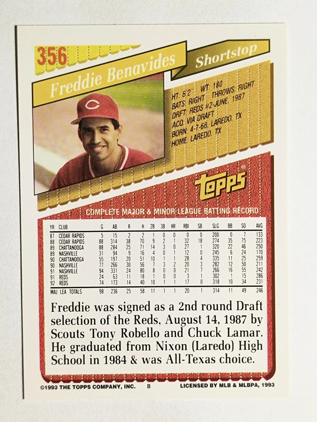 1993 Topps #356 Freddie Benavides