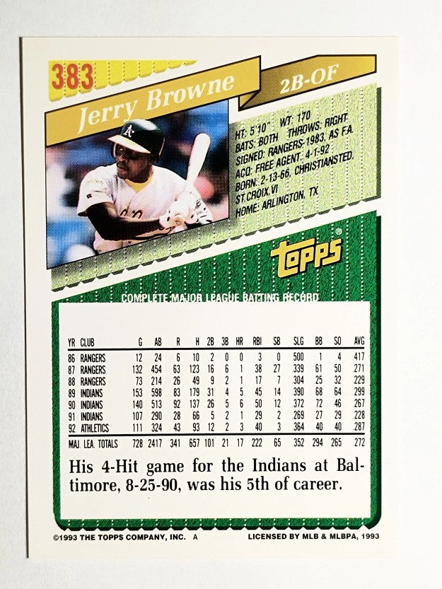 1993 Topps #383 Jerry Browne