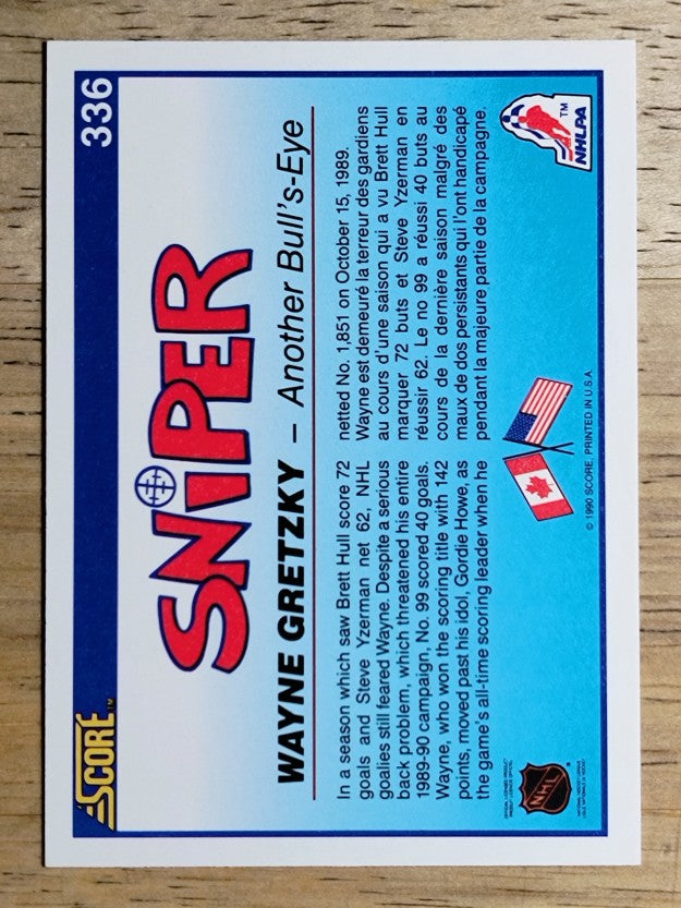 1990-91 Score Canadian #336 Wayne Gretzky Sniper