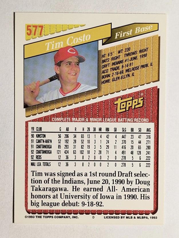 1993 Topps #577 Tim Costo
