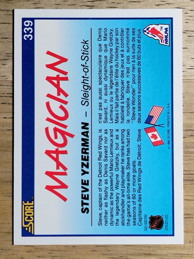 1990-91 Score Canadian #339 Steve Yzerman Magic