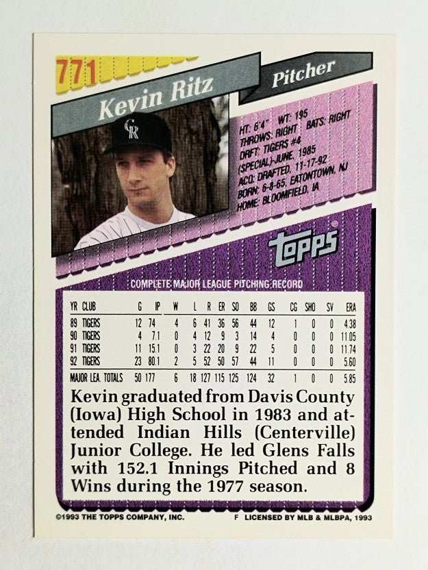1993 Topps #771 Kevin Ritz
