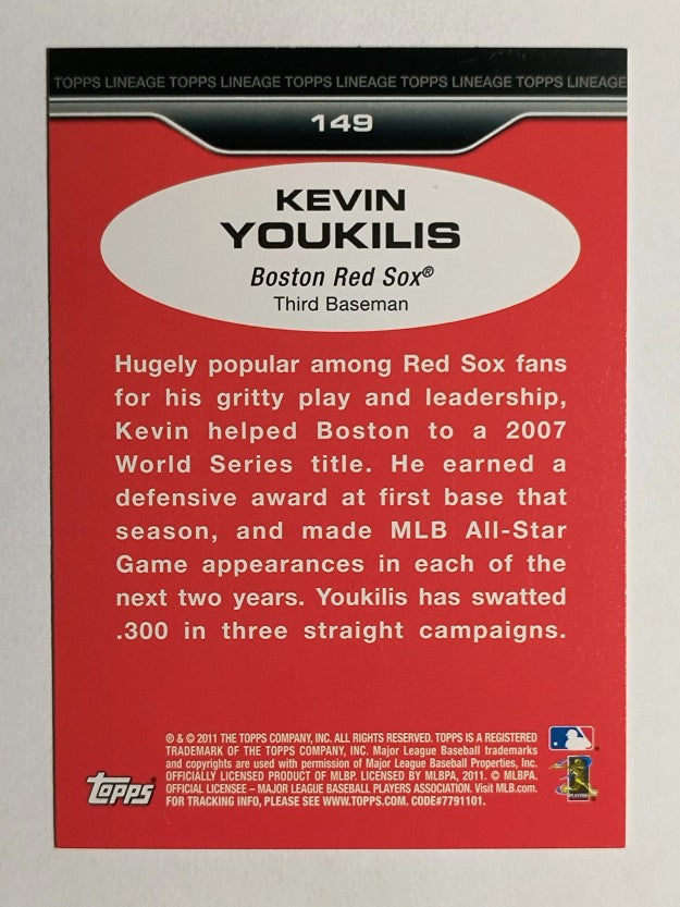 2011 Topps Lineage #149 Kevin Youkilis