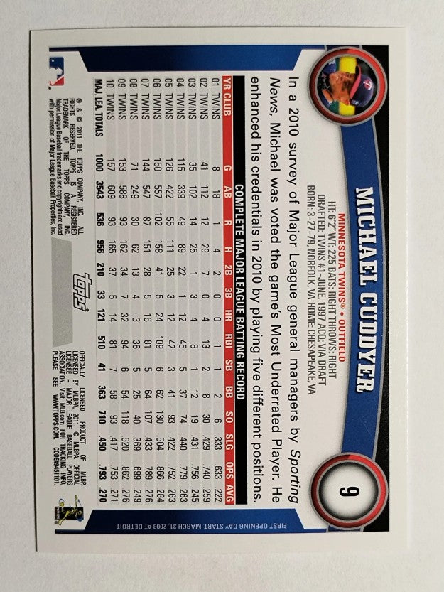 2011 Topps Opening Day #9 Michael Cuddyer