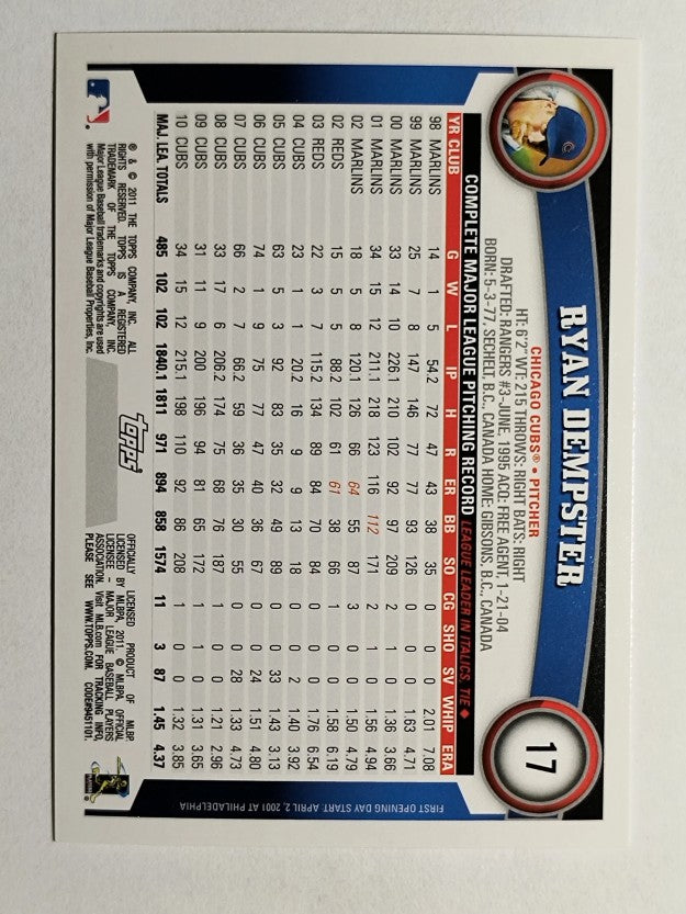 2011 Topps Opening Day #17 Ryan Dempster