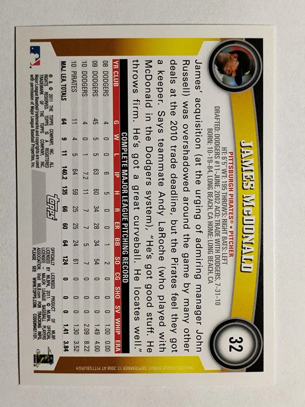 2011 Topps Opening Day #32 James McDonald