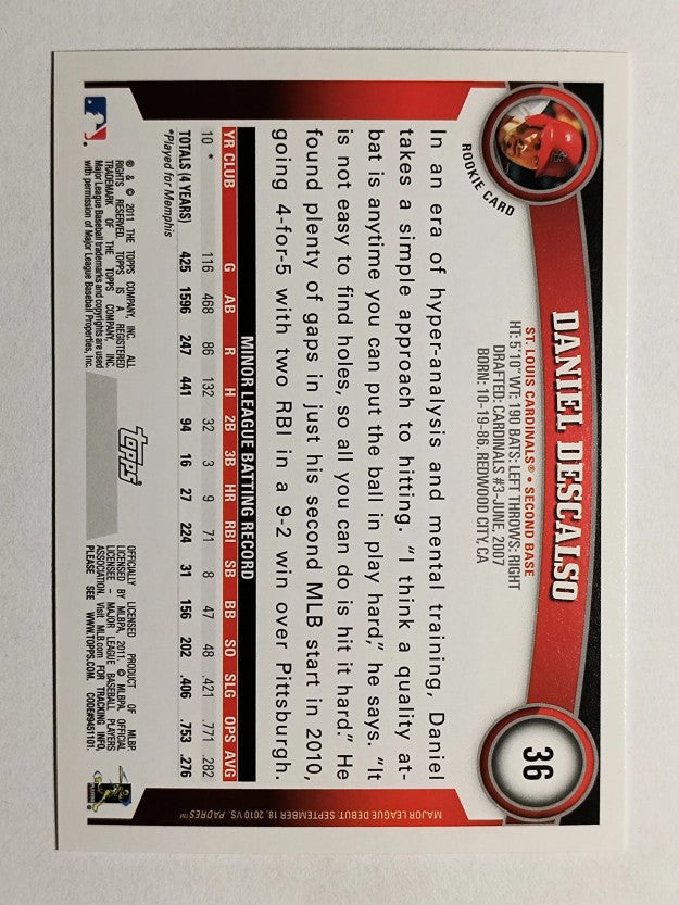 2011 Topps Opening Day #36 Daniel Descalso RC