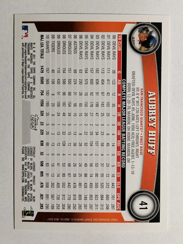 2011 Topps Opening Day #41 Aubrey Huff
