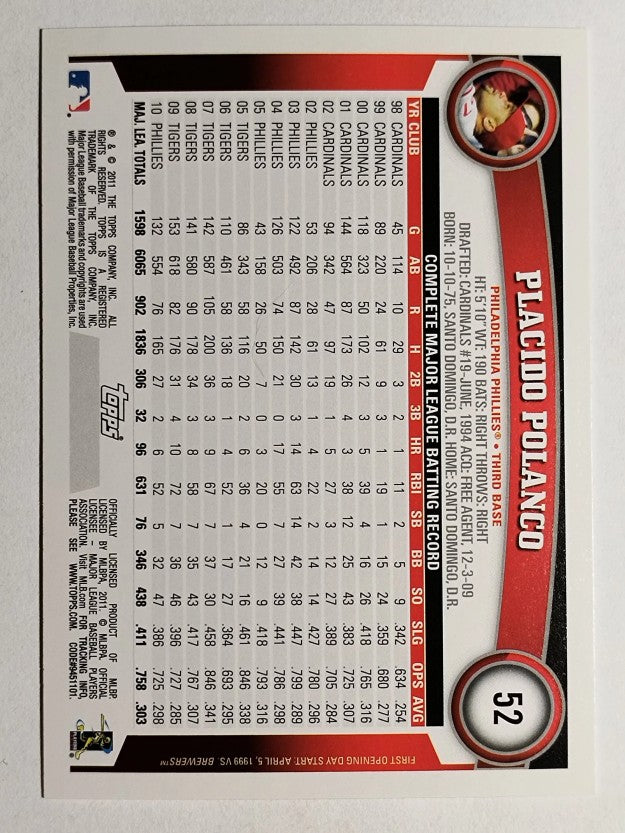 2011 Topps Opening Day #52 Placido Polanco