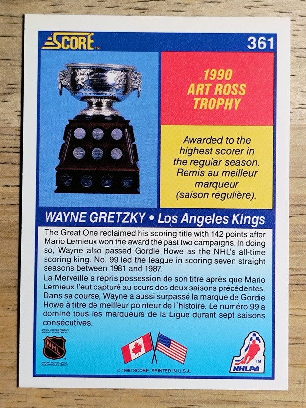 1990-91 Score Canadian #361 Wayne Gretzky Ross