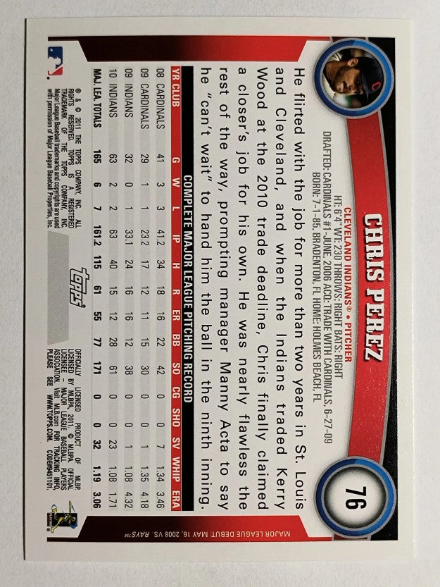 2011 Topps Opening Day #76 Chris Perez