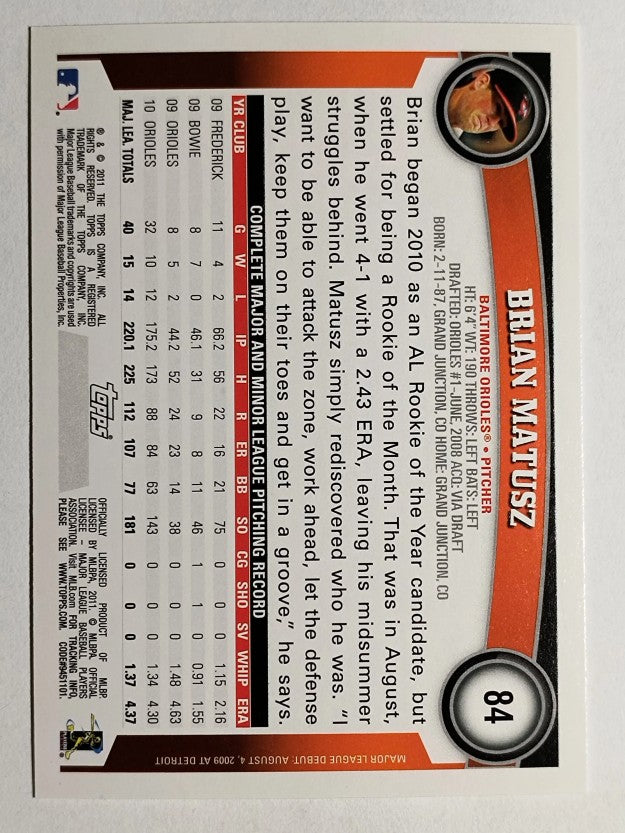 2011 Topps Opening Day #84 Brian Matusz